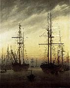 Caspar David Friedrich View of a Harbour oil painting reproduction
